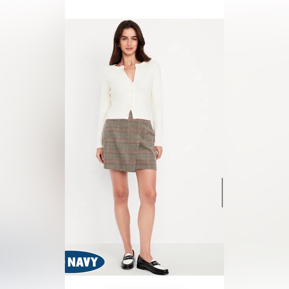 Old Navy Brown Plaid Mini Skirt